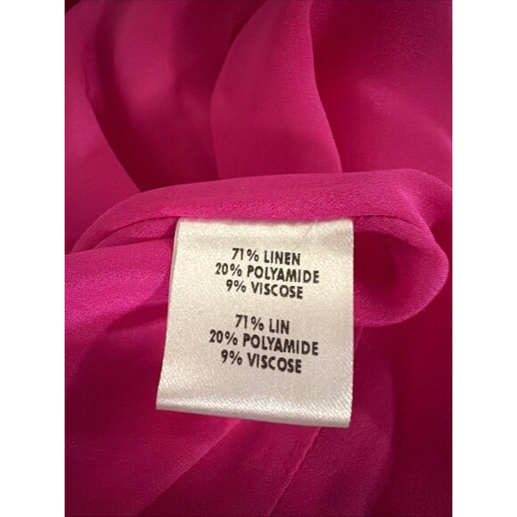 Adam Hot Pink Linen Dress - Size 2 - Picture 6 of 7